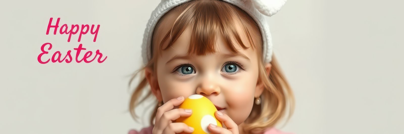 Young girl celebrating Easter with colorful egg, showcasing joy and festive spirit in a cheerful setting